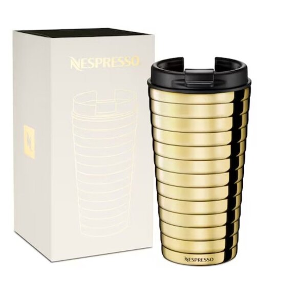 NWT Nespresso Limited Edition Touch Golden Nomad Travel Mug - Picture 1 of 10